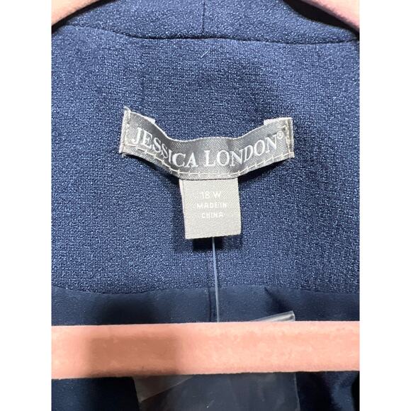 Jessica London Womens Plus Size 18W Bi-Stretch Blazer Navy Blue NWOT $149 - Picture 5 of 11